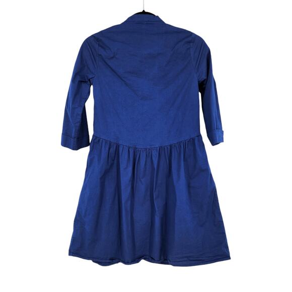 Tuckernuck Blue Button-Down Cotton Dress Size Small 3/4 Sleeve Mandarin Collar - Picture 5 of 5